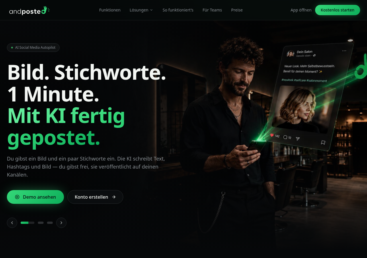 Startseite von andposted